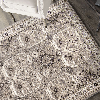 My Texas House Preston 9' X 12' Gray Floral Area Rug