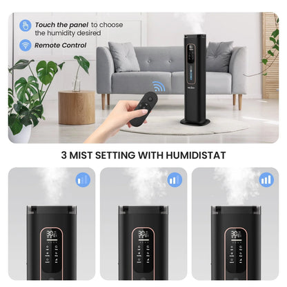 Sejoy Humidifiers for Bedroom Large Room Home.1GAL/8L Top Fill Floor Ultrasonic Humidifiers with 3 Mist Speed,Remote,Quiet Humidification for Plants and Baby Infant,Black