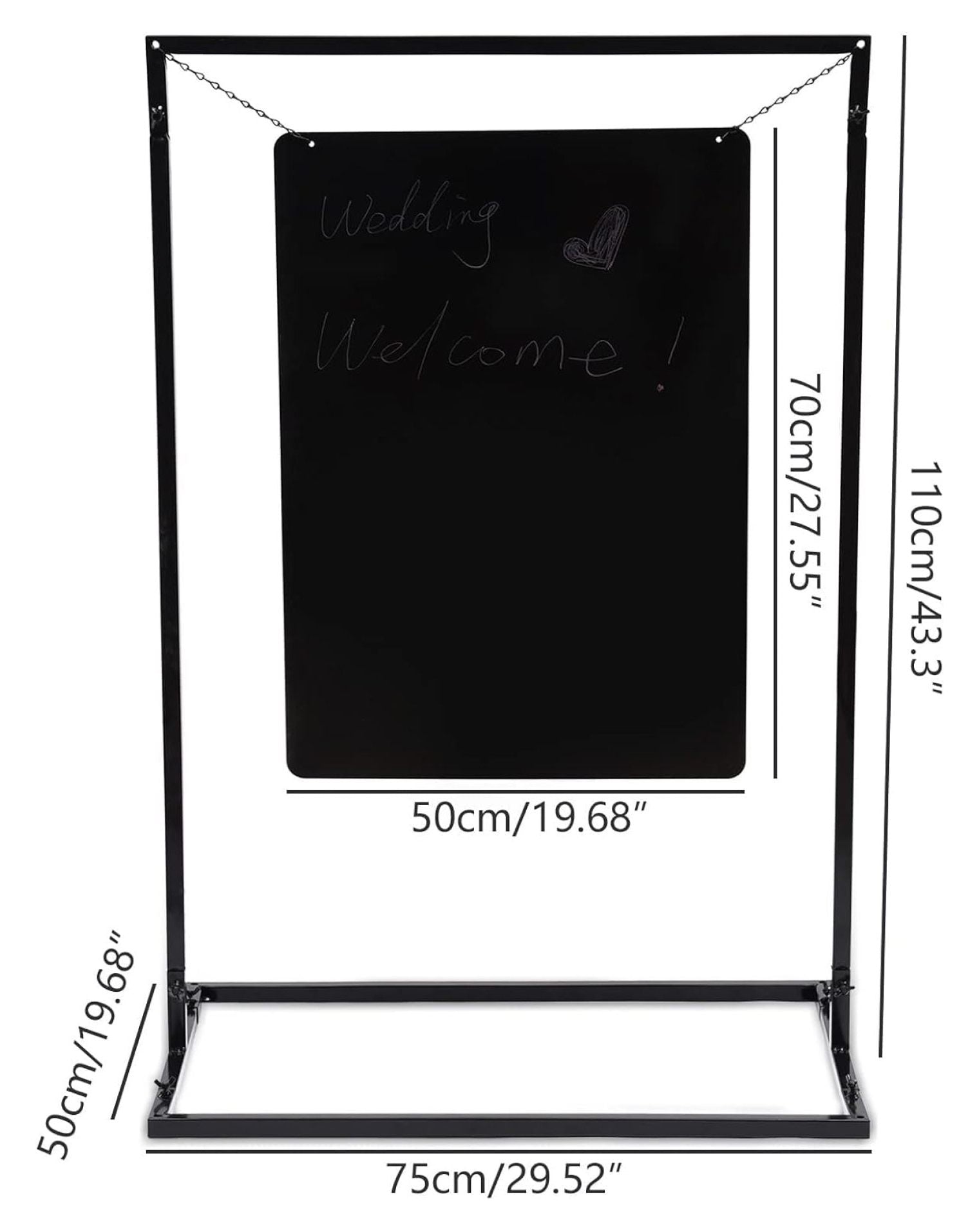 43" Arch Wedding Welcome Sign Backdrop Stand with Bases for Ceremony, Party Photo Booth Decor Frame Event Garden Arch Abor Photography Background Display Rack Balloon Flower Decor
