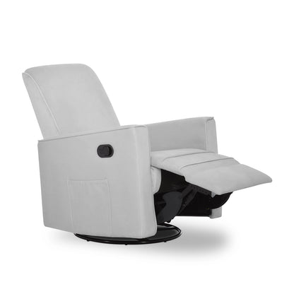 Evolur Raleigh Nursery Glider Recliner and Rocking Chair in Gray, 360° Swivel Motion, Multiple Recline Positions, Easy to Clean, FSC and Greenguard Gold Certified