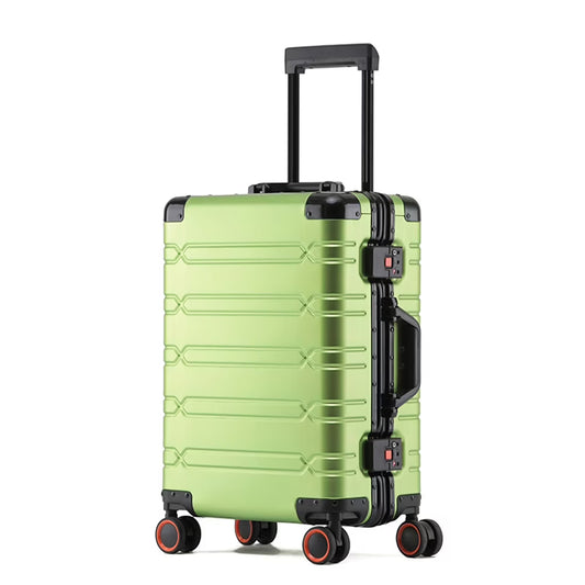 All Aluminum Magnesium Hardshell Carry on Luggage Airline Approved, Hardside Carry on Suitcase with TSA Lock, Zipperless Luggage Checked Metal Rolling Luggage for Travel, Business