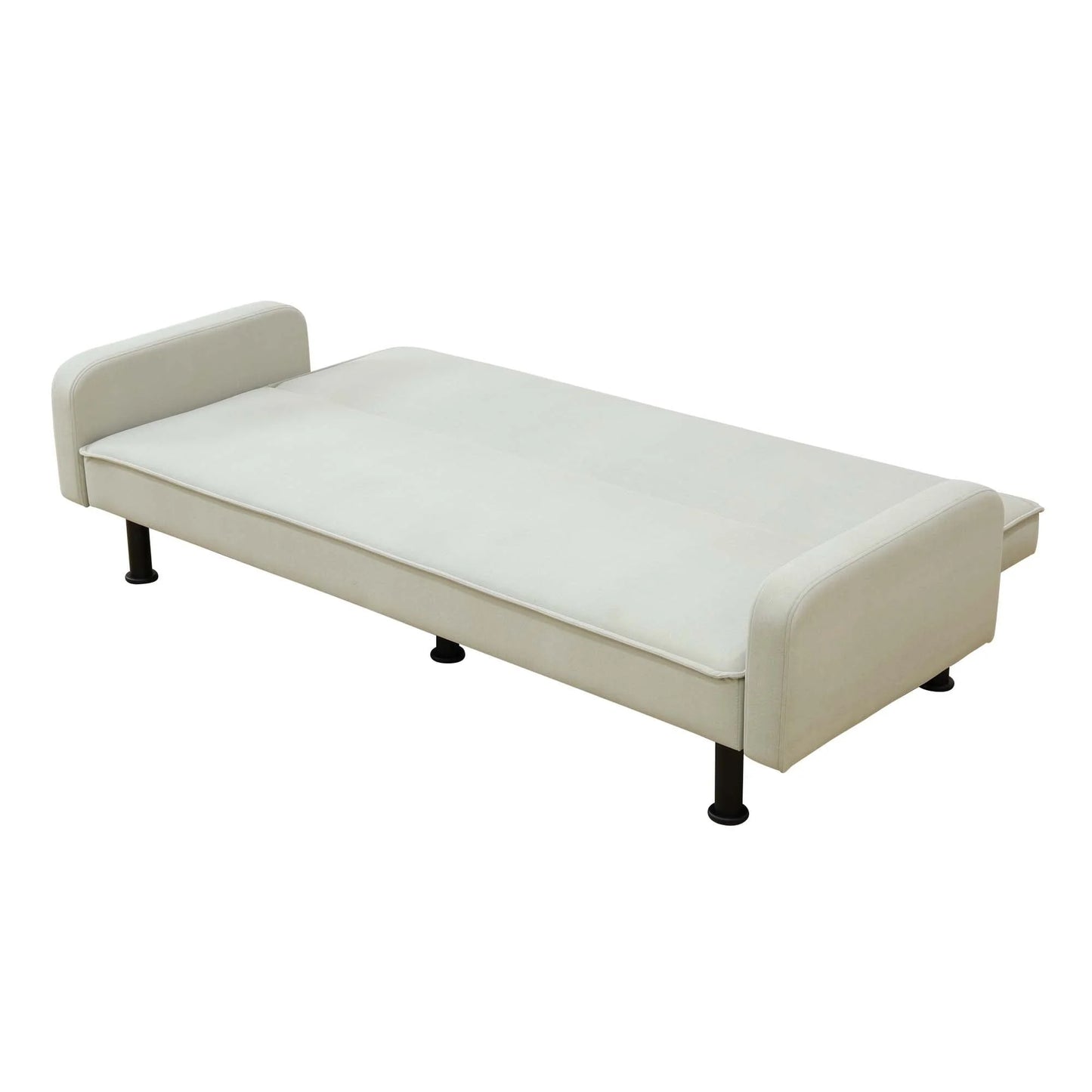 Aukfa 78" Futon Sofa Bed, Upholstered Loveseat for Home Office, Flannel, Light Gray