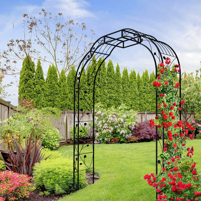 Metal Garden Arch 8.2 Feet High x 6.2 Feet Wide Trellis for Climbing Plants and Outdoor Decor
