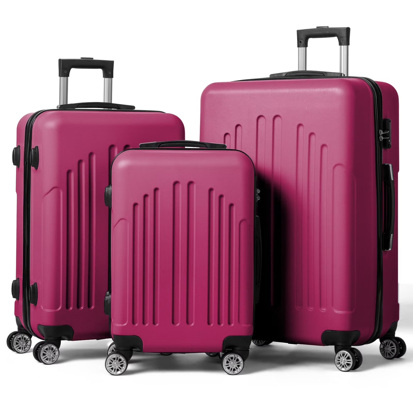 Zimtown 3 Piece Nested Spinner Suitcase Luggage Set With TSA Lock Royal Blue