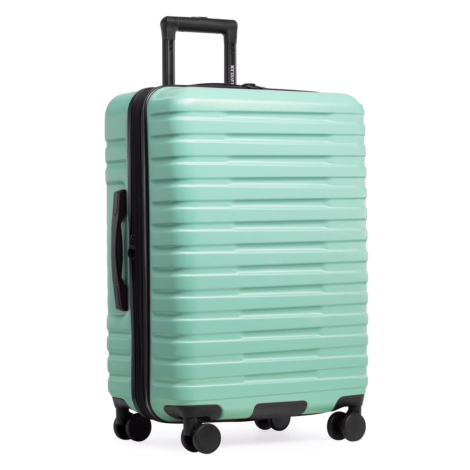 U.S. Traveler Boren Hardside Rugged Spinner Luggage, Rose Pink, 26" Checked Medium