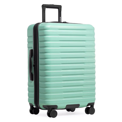 U.S. Traveler Boren Hardside Rugged Spinner Luggage, Rose Pink, 26" Checked Medium