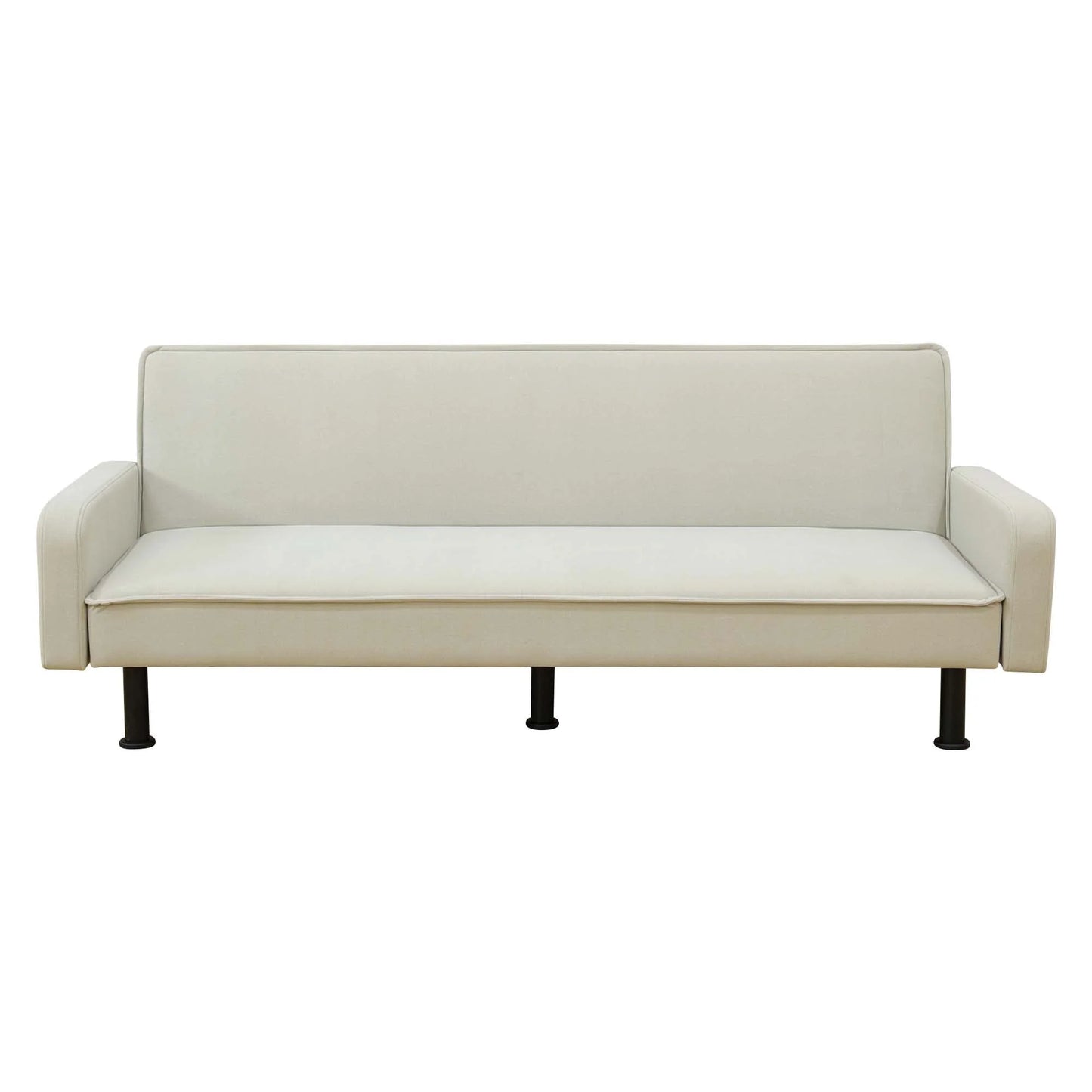 Aukfa 78" Futon Sofa Bed, Upholstered Loveseat for Home Office, Flannel, Light Gray