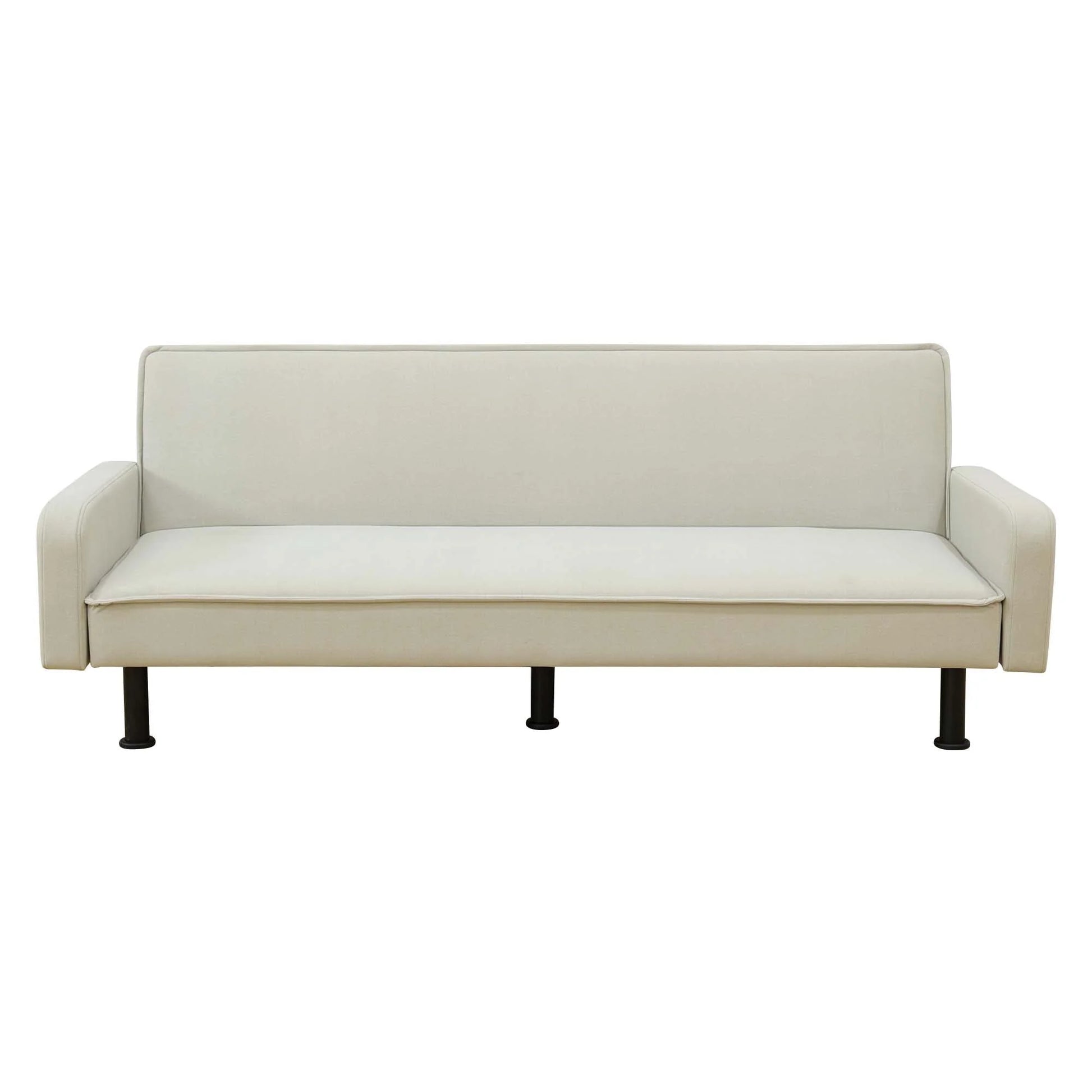 Aukfa 78" Futon Sofa Bed, Upholstered Loveseat for Home Office, Flannel, Light Gray