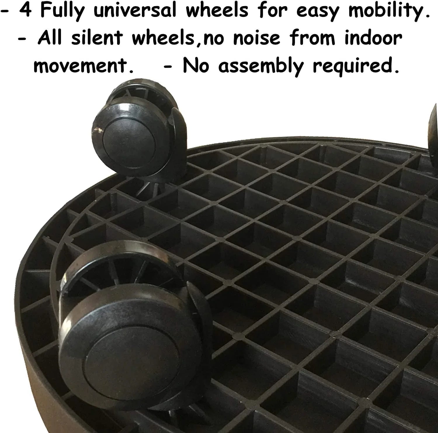 BAODELI 2 Pack of 14 inch Heavy Duty Plant Caddy with Wheels,Rolling Plant Stand Pot Trolley,Wheeled Planter Saucer Tray,Potted Flower Mover Dolly with Casters Round Coaster for Indoor Outdoor(Black)