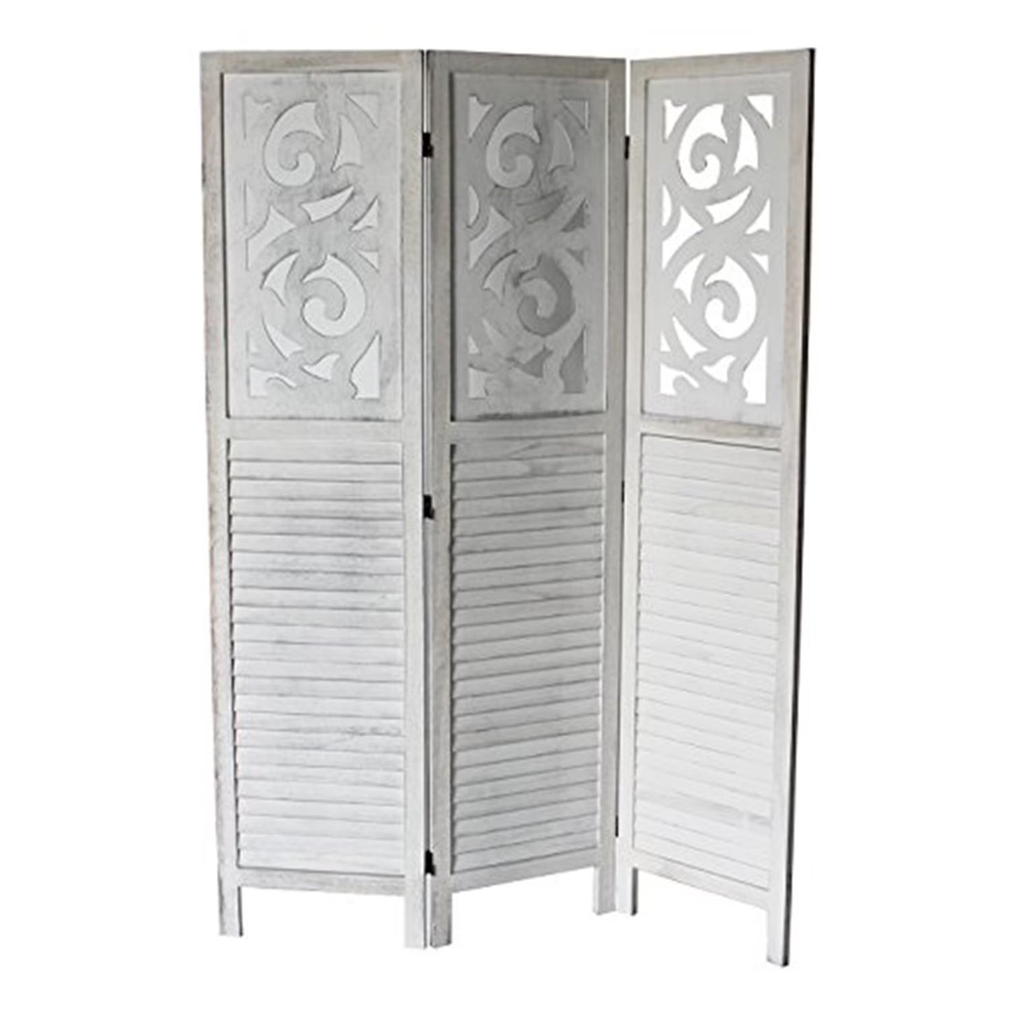 Milton Green Stars Grant 3-Panel Room Divider, Gray
