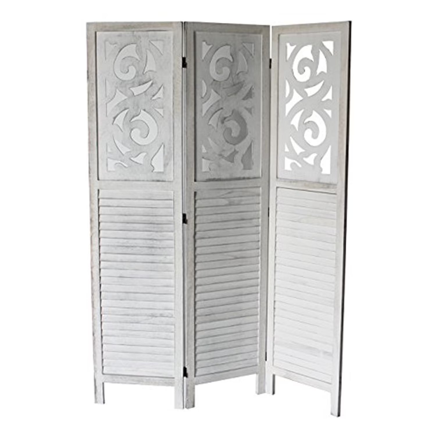 Milton Green Stars Grant 3-Panel Room Divider, Gray