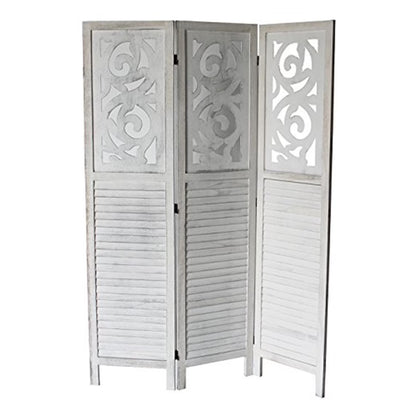 Milton Green Stars Grant 3-Panel Room Divider, Gray
