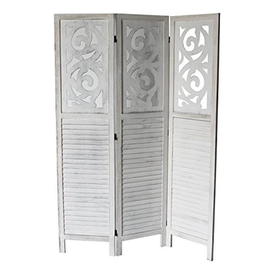 Milton Green Stars Grant 3-Panel Room Divider, Gray