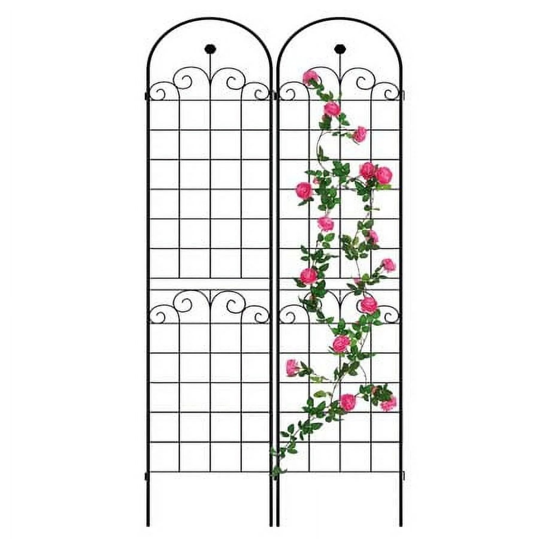 2 Pack 86.7"H Metal Garden Trellis for Climbing Plants Gardening Vines Plant Support for Flower Rose Climbing