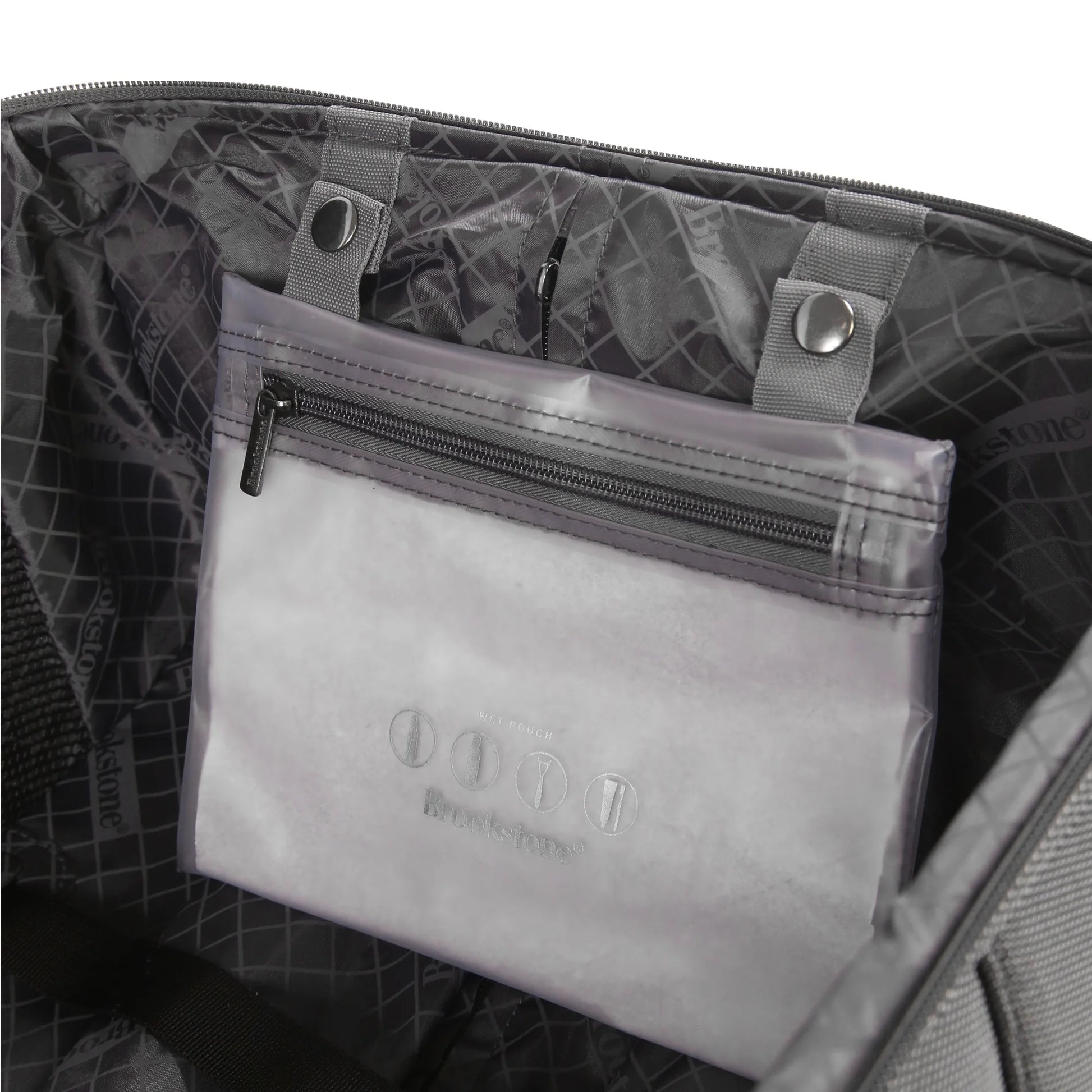 Brookstone Harbour 22" Softside Carry-on Spinner Luggage - Dark Charcoal