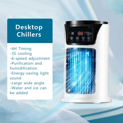 KIZOCAY Portable air conditioner with 6 air speeds, 60° & 120° automatic oscillating evaporative air conditioning fan, quite air cooler humidifier, suitable for home office outdoor, white