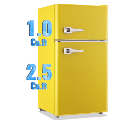 TACOOL Refrigerator with Top Freezer 3.5Cu.ft Two Door Small Mini Fridge with Extra Drink Space for Home Office Dorm Red