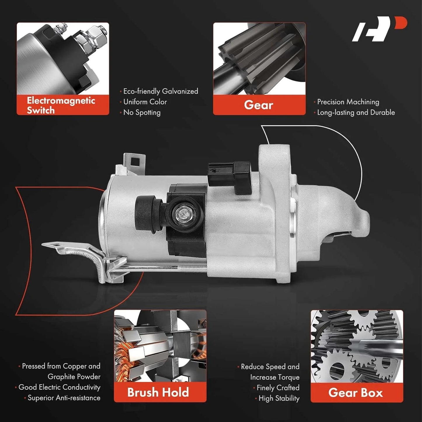 A-Premium Starter Motor Compatible with Honda Civic 2012-2015 1.8L, HR-V HRV 2016-2022 1.8L & Acura ILX 2013-2015 2.0L, 12V 1.4KW 9-Teeth Clockwise, Replace# 31200-R1A-A01, 31200-R1A-A11