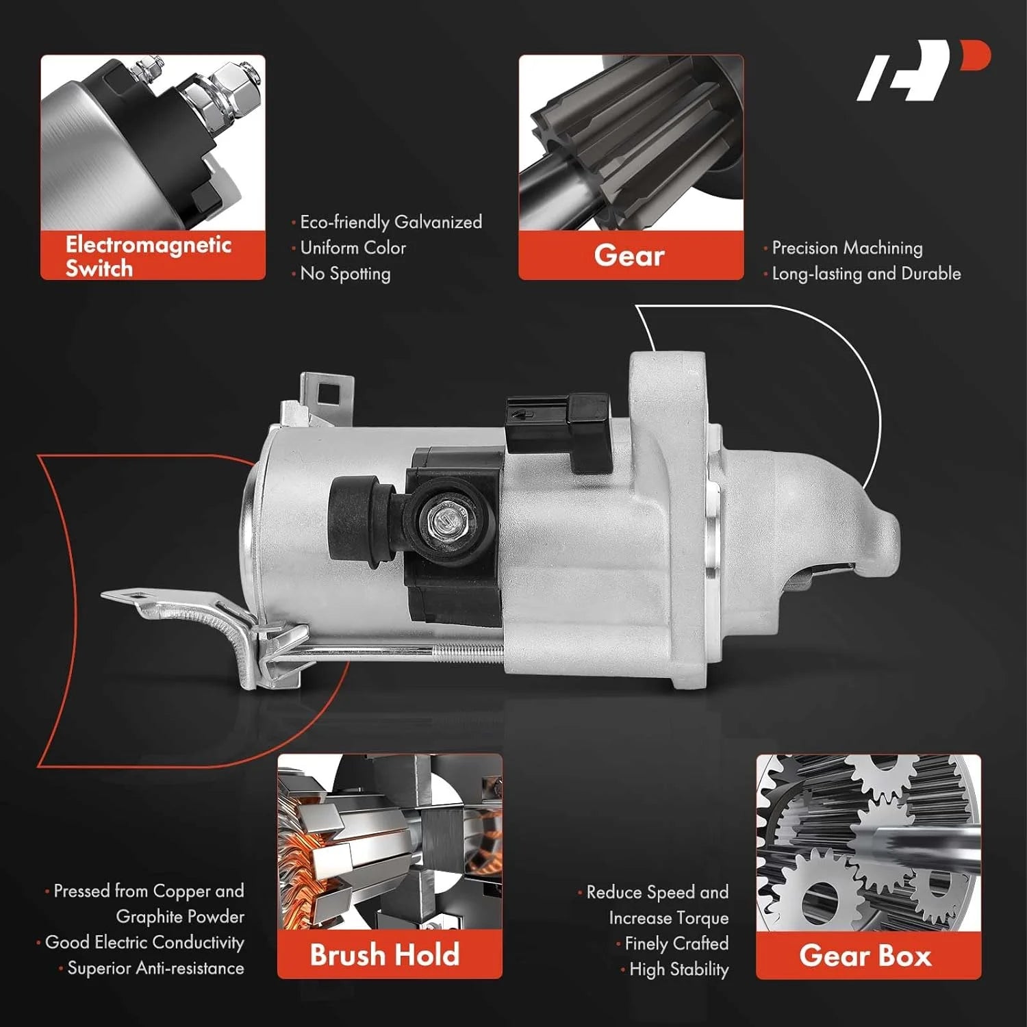 A-Premium Starter Motor Compatible with Honda Civic 2012-2015 1.8L, HR-V HRV 2016-2022 1.8L & Acura ILX 2013-2015 2.0L, 12V 1.4KW 9-Teeth Clockwise, Replace# 31200-R1A-A01, 31200-R1A-A11