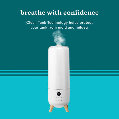 HoMedics Total Comfort Deluxe Ultrasonic Humidifier Top Fill, Large Humidifier for for Bedroom, Plants, Office - Top-Fill 1.47 Gallon White UHE-CMTF91