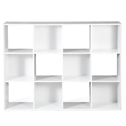 ZENSTYLE 12 Cubes Storage Shelves Organizer Bookshelf Display Cabinet for Home Office White
