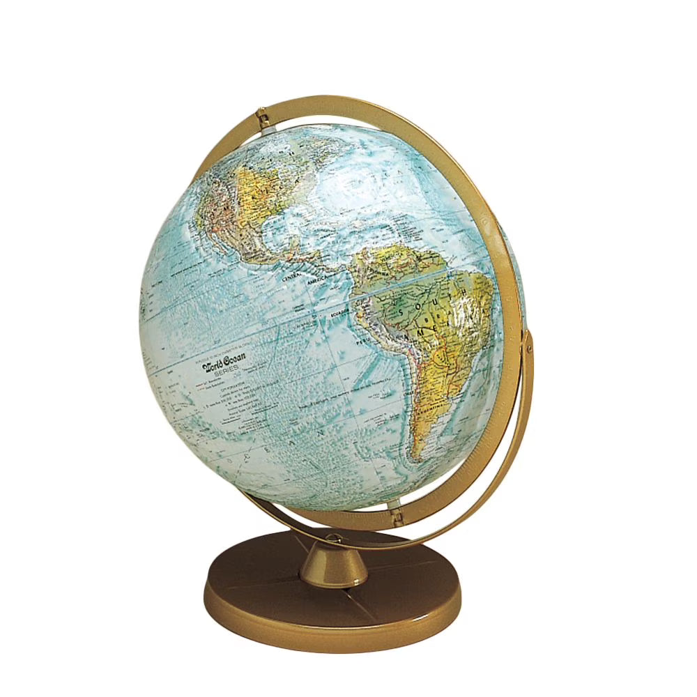 Atlantis Relief Globe, 12 Inch Diameter, Raised And Indented Relief