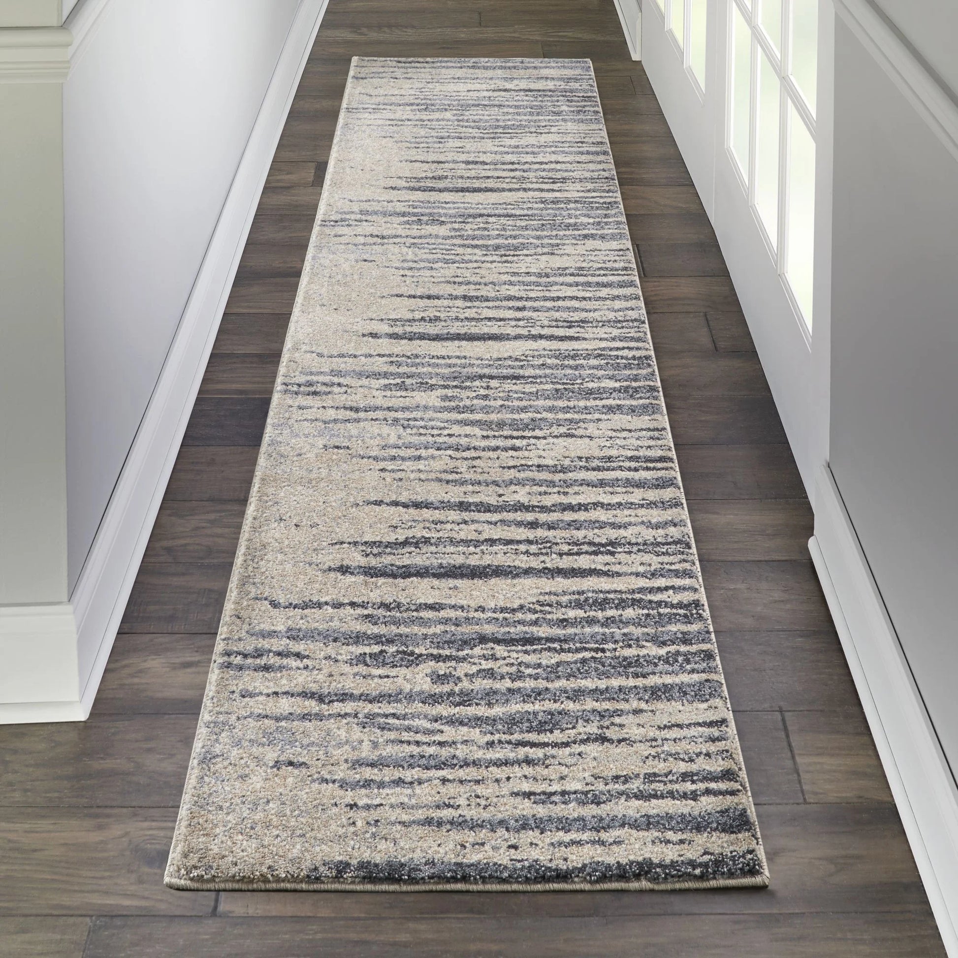 Nourison Moroccan Celebration Abstract Modern Area Rug 2'2" x 7'6" Runner Abstract 8' Runner Blue