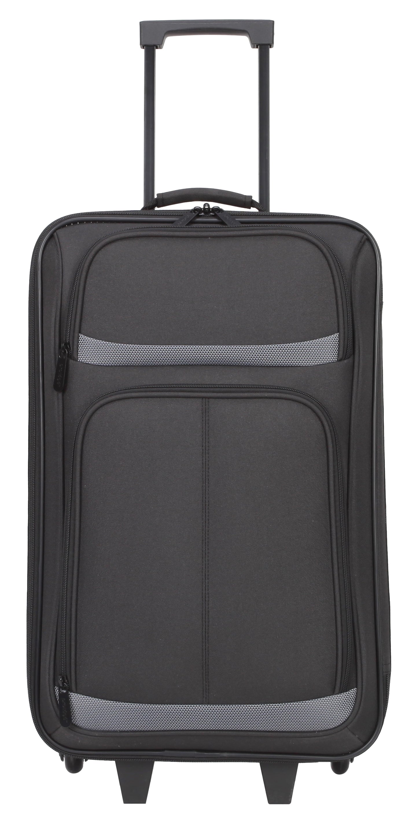 Protege 5 Piece 2-Wheel Luggage Set, 28 in Checked, 21" Carry-on, 13.75" Boarding Bag, 9" Toiletry Kit and Matching Laundry Cinch Sack, All Ages, Black