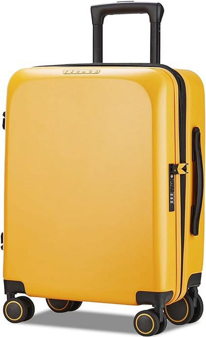VERAGE Freeland Carry On Luggage with X-Large Spinner Wheels, Expandable Hardside Travel Suitcase, TSA Approved (20-Inch, Yellow)
