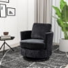 Muumblus Chenille Swivel Accent Chair, Barrel Chair Comfy Round Armchair Sofa Chair Sherpa Chair for Living Room & Nursery, Beige
