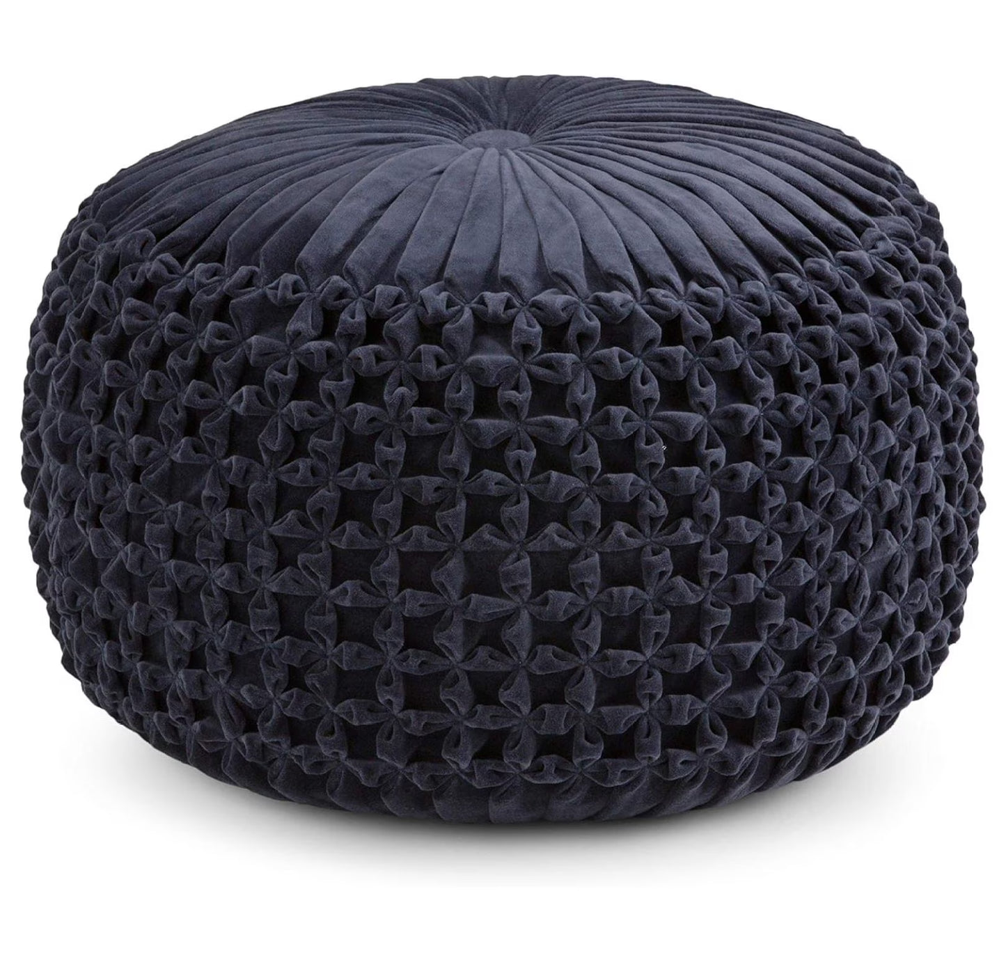 Exlonjet Margo 20 Inch Boho Round Pouf in Multi Color Braided Jute, For the Living Room, Bedroom and