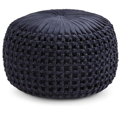 Exlonjet Margo 20 Inch Boho Round Pouf in Multi Color Braided Jute, For the Living Room, Bedroom and