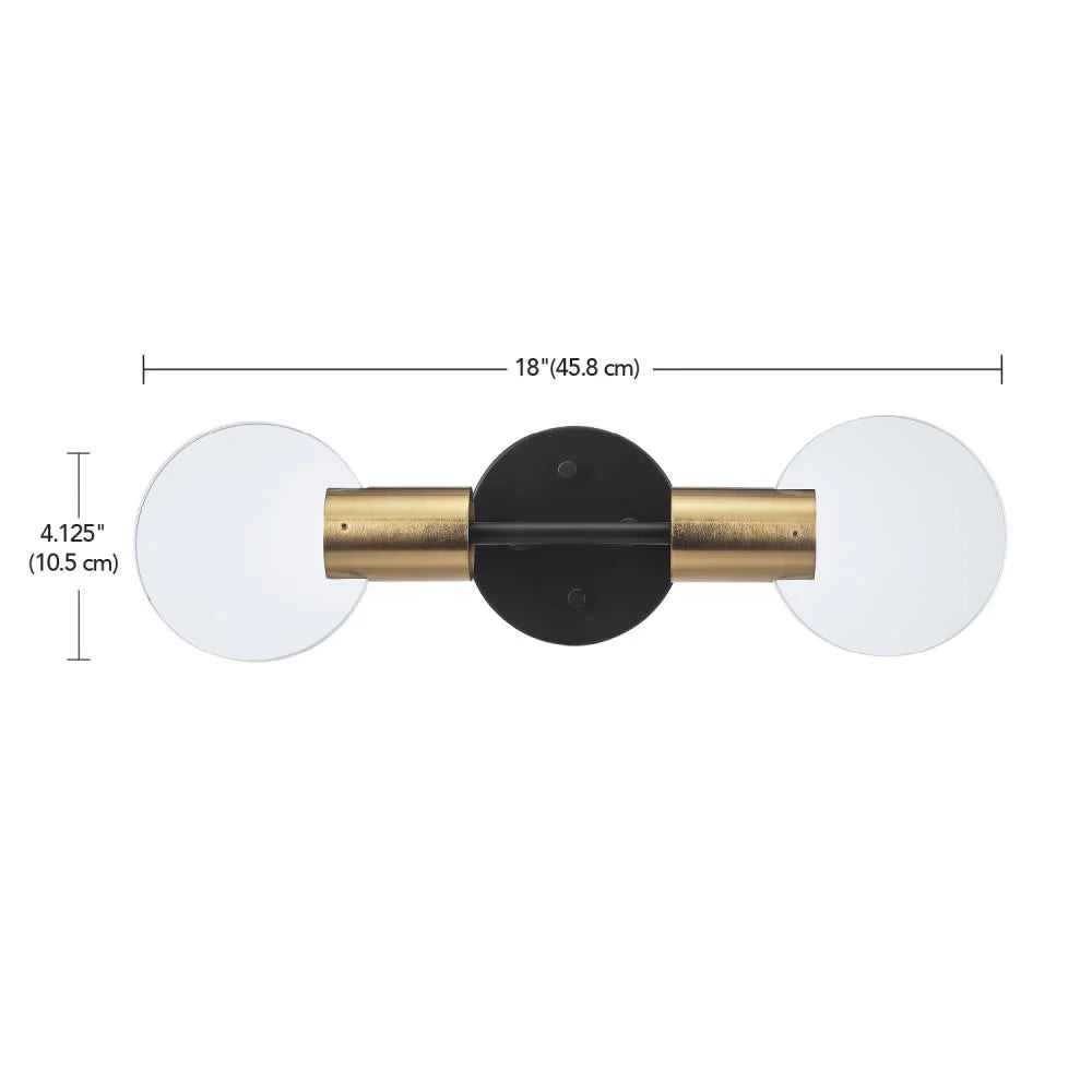 Globe Electric 91002730 Sommers 2 Light 18" Wide Led Vanity Light - Black