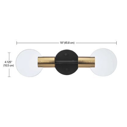 Globe Electric 91002730 Sommers 2 Light 18" Wide Led Vanity Light - Black