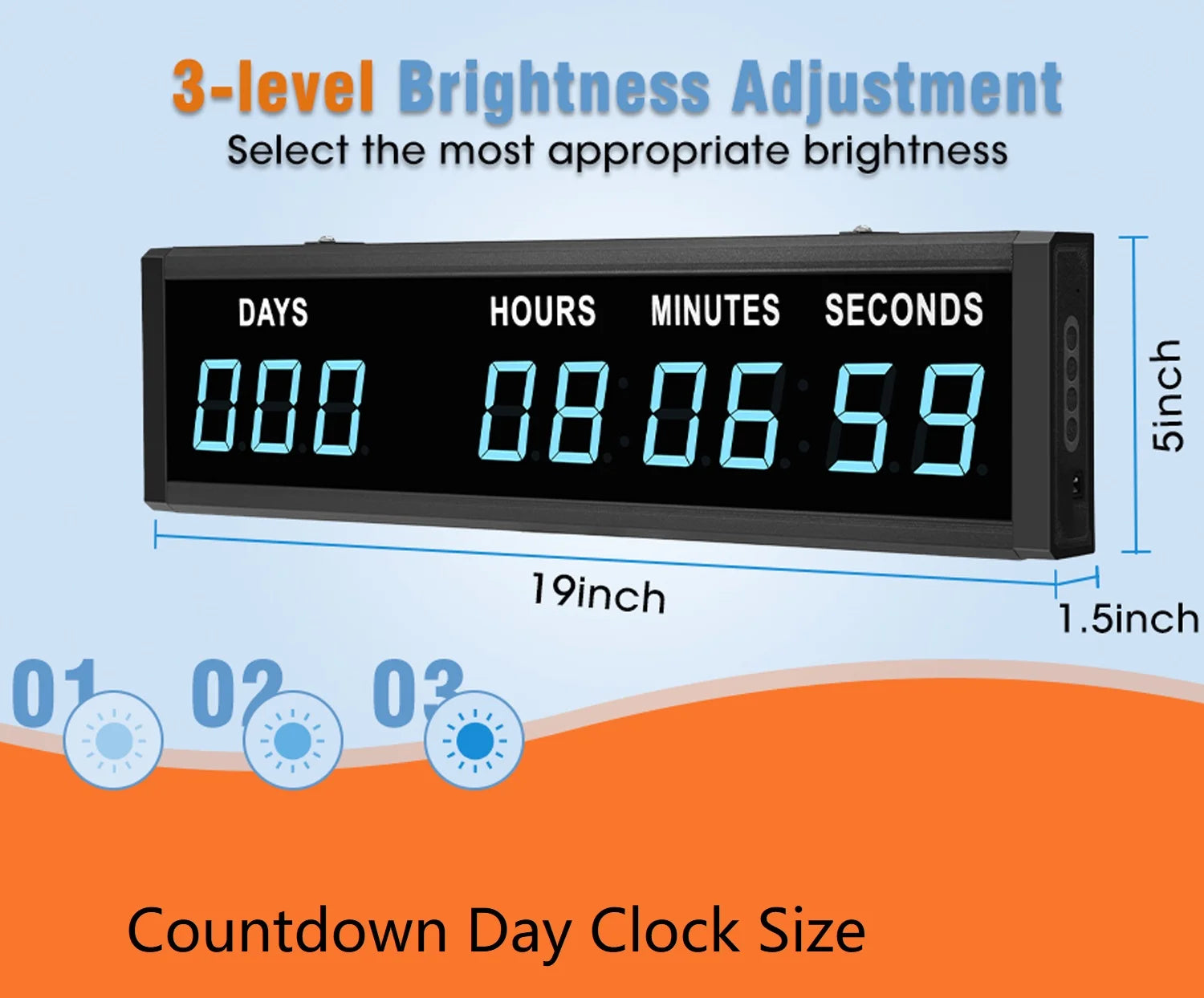 Btbsign 1.8" 9 Digits Large LED Countdown up Days Clock Blue Christmas Festival Event