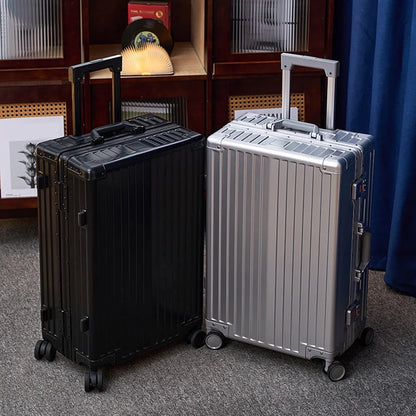 All Aluminum Magnesium Hardshell Carry On Luggage with Wheels, Hardside Carry on Suitcase with TSA Lock, Airline Approved Zipperless Suitcase Checked Luggage Metal Rolling Luggage