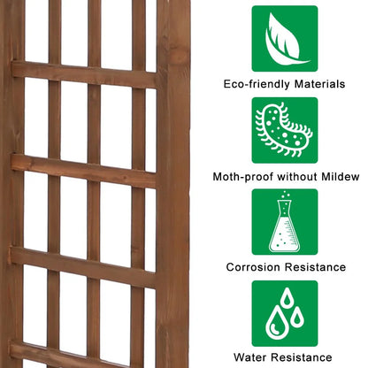 EasingRoom Outdoor Wooden Garden Arbor for Climbing Plants - Dark Brown