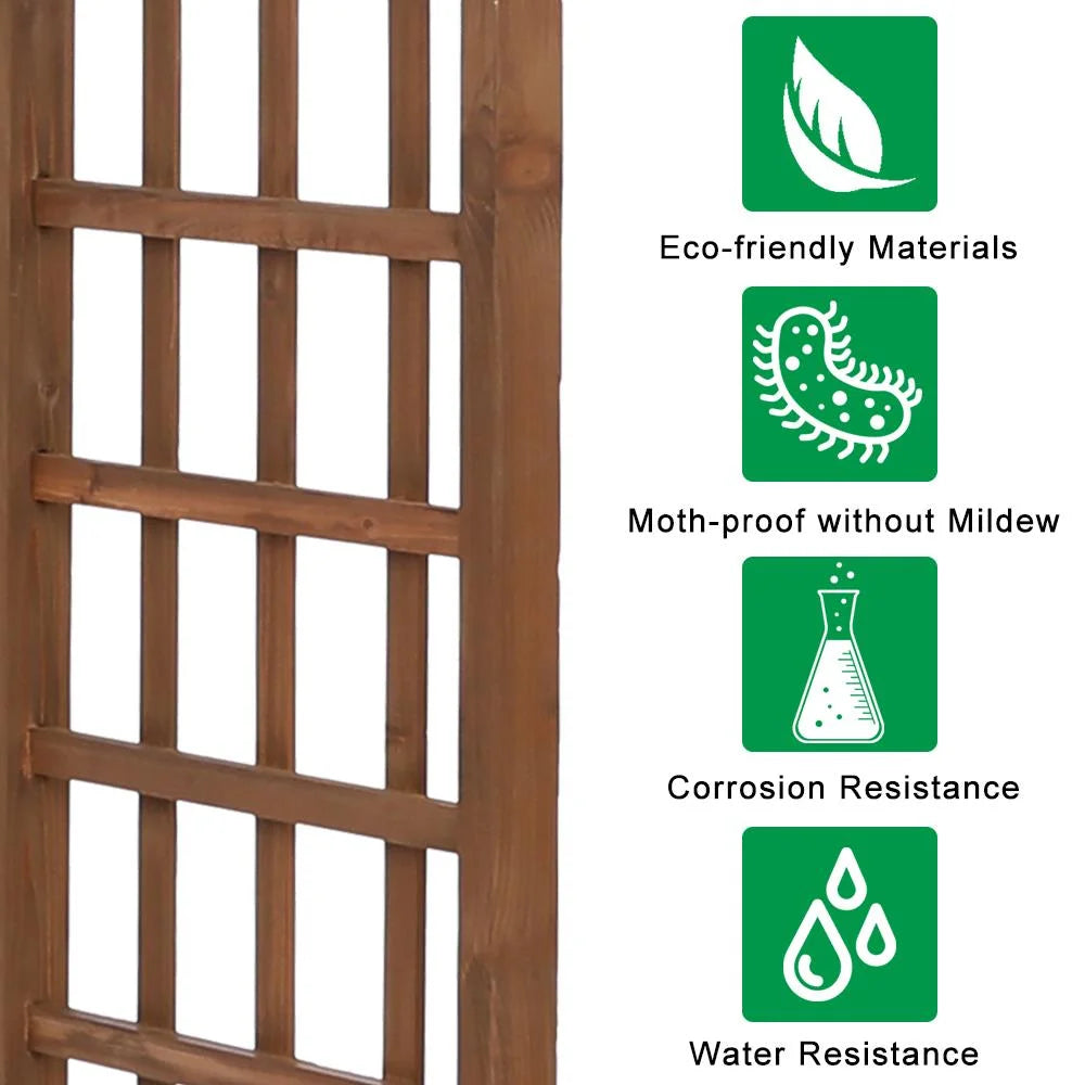 Zimtown Outdoor Wooden Garden Arbor for Climbing Plants - Dark Brown