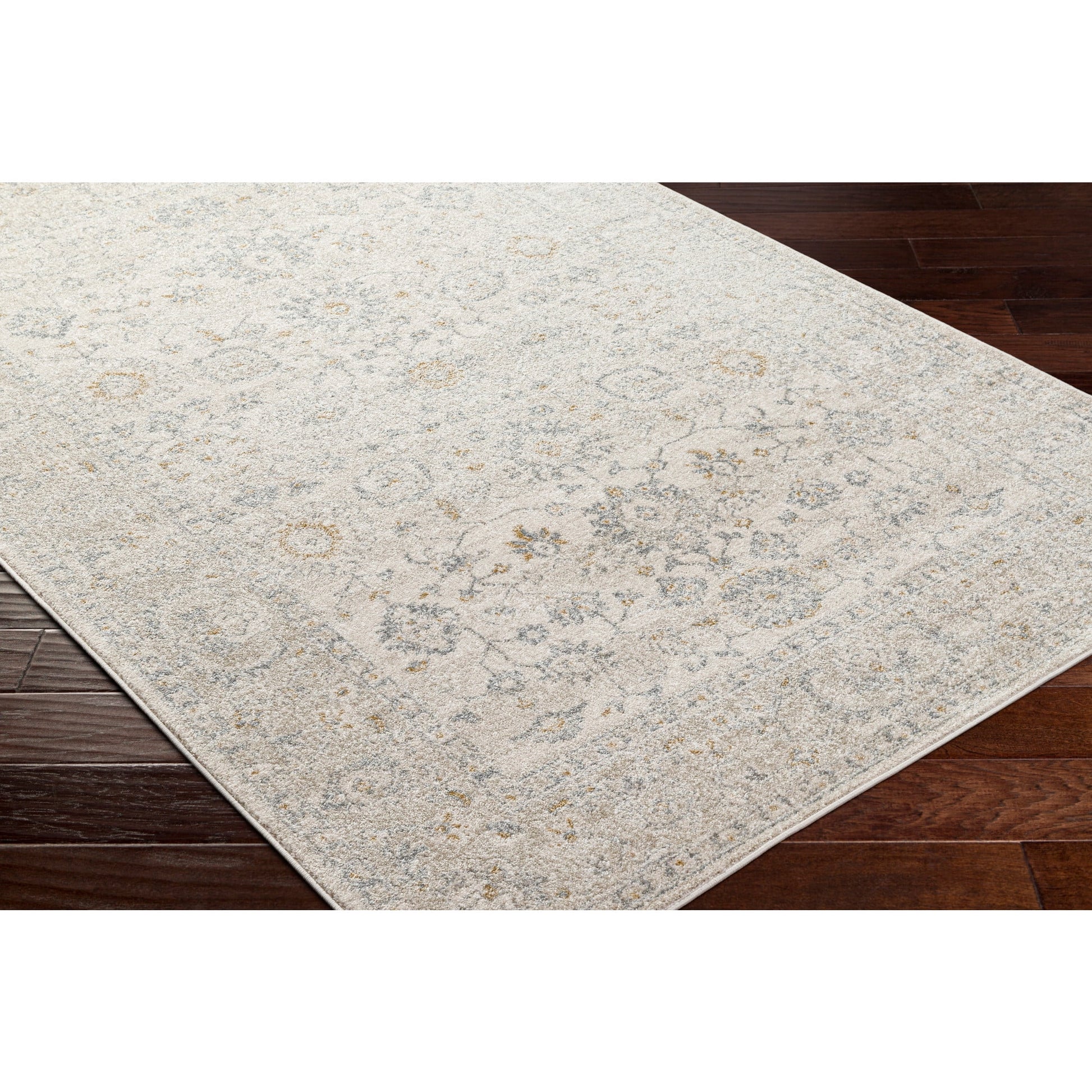 Livabliss Alpharetta Vintage Medallion Area Rug,5'3" x 7',Gray