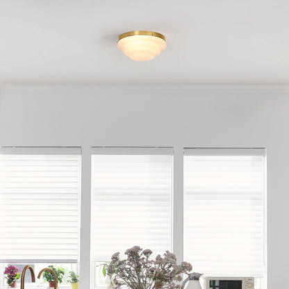 Globe Electric 91005474 Devo 2 Light 12" Wide Flush Mount Ceiling Fixture - Brass