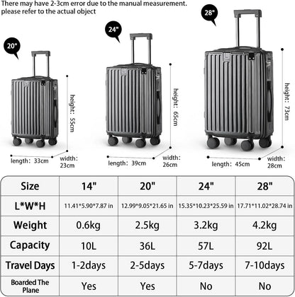 20 Inch Carry on Luggage Carry-on with Cup Holder & USB Port, Hardside Smart Luggage with Airline Approved TSA Lock, Lightweight carryon luggage 22 x 14 x 9 airline approved 360° Spinner Double Wheels