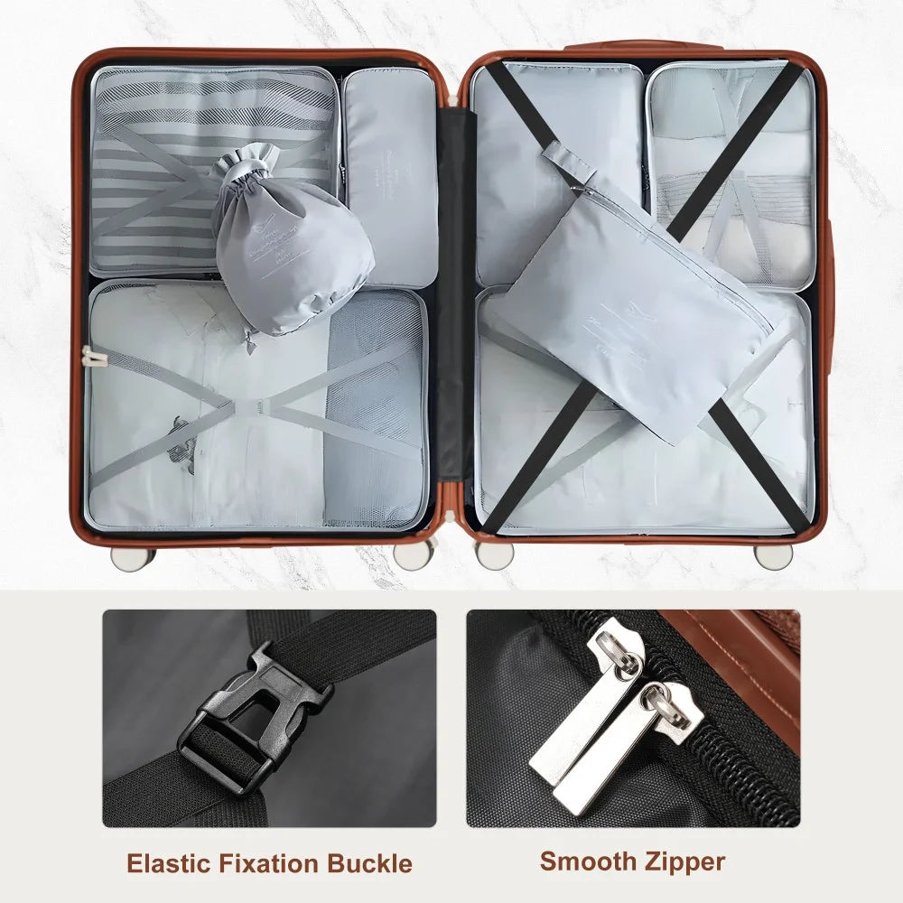 Premium ABS Travel Luggage Set , 3-Piece TSA Lock Suitcase Ensemble with 20, 24, and 28 Inch
