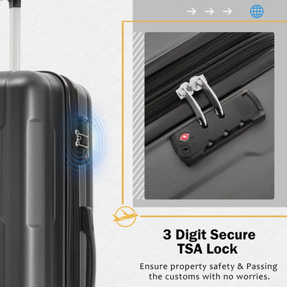 imerelez 2 Piece Luggage Set with Bags Expanable Spinner Wheels ABS Lightweight Suitcase with TSA Lock 20inch+28inch