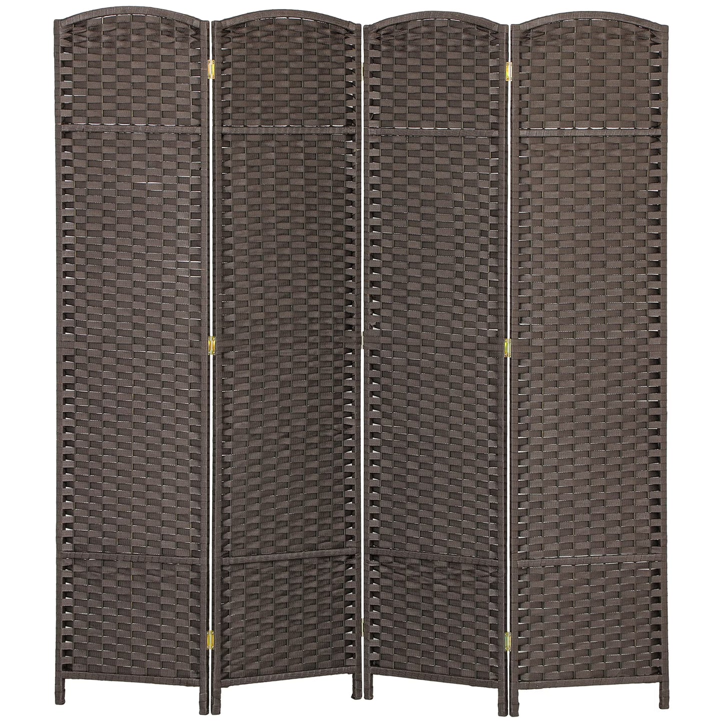 HOMCOM Room Divider, 4 Panel Folding Privacy Screen, 5.6' Tall Freestanding Partition for Home Office, Bedroom, Brown