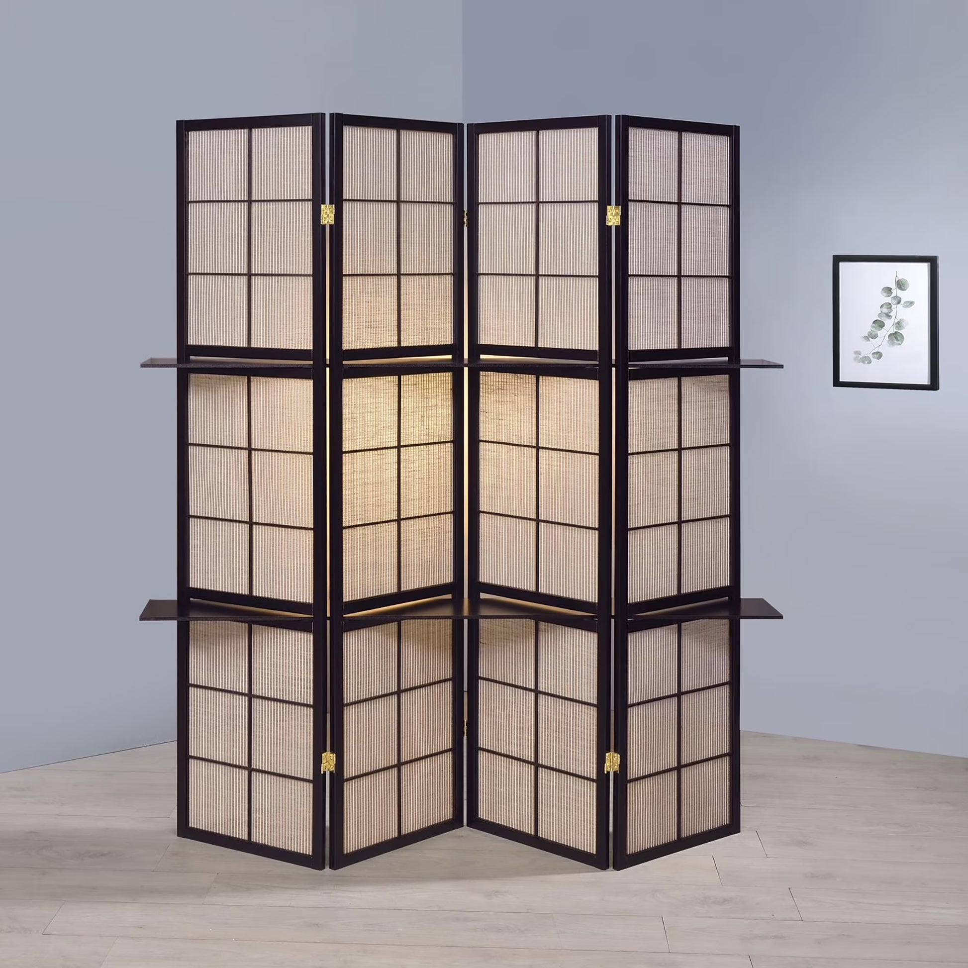 Privacy Screen 82.8'' W x 65'' H 6 - Panel Solid Wood Folding Room Divider, Natural,Outdoor Privacy Screen