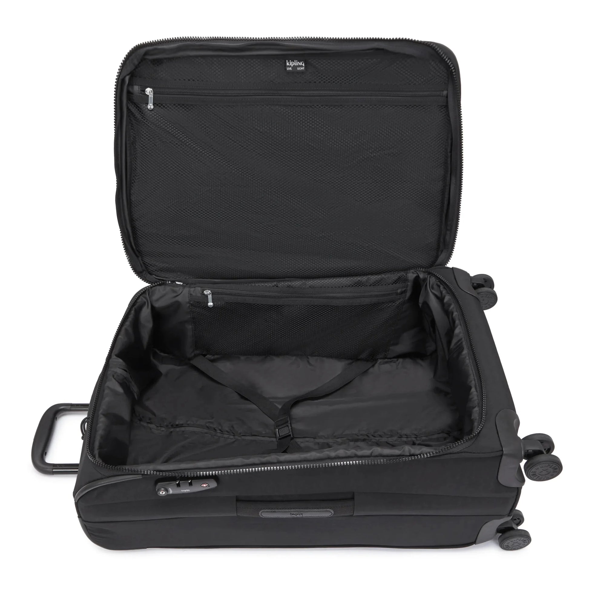Kipling New Youri Spin Medium 4 Wheeled Rolling Luggage Black Noir