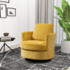 Muumblus Chenille Swivel Accent Chair, Barrel Chair Comfy Round Armchair Sofa Chair Sherpa Chair for Living Room & Nursery, Beige