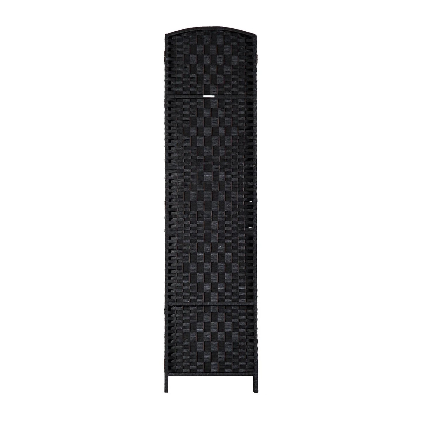 HomCom 6' Tall Wicker Weave 3 Panel Room Divider Privacy Screen - Black Wood
