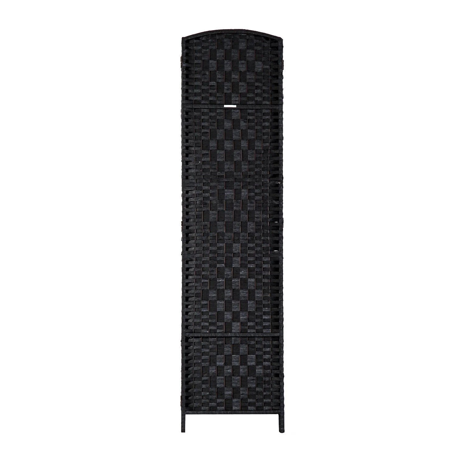 HomCom 6' Tall Wicker Weave 3 Panel Room Divider Privacy Screen - Black Wood