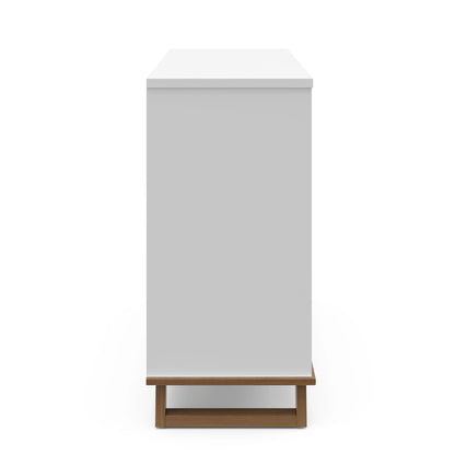 Storkcraft Modern 6 Drawer Nursery Dresser, White with Vintage Driftwood